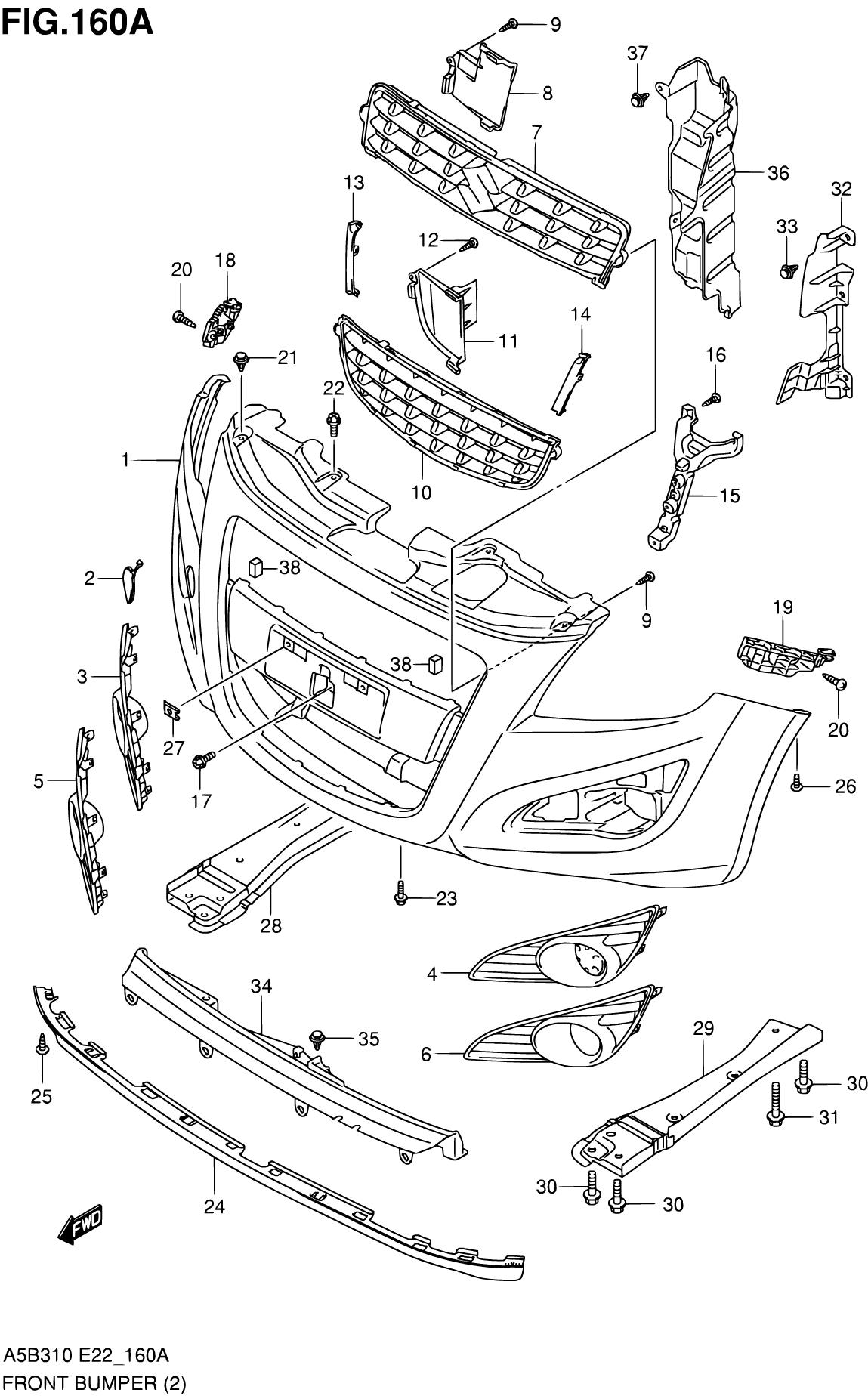 Передний бампер Suzuki Splash type 4